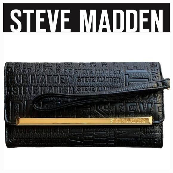 Steve Madden Logo Bar Trifold Wallet - Picture 1 of 8